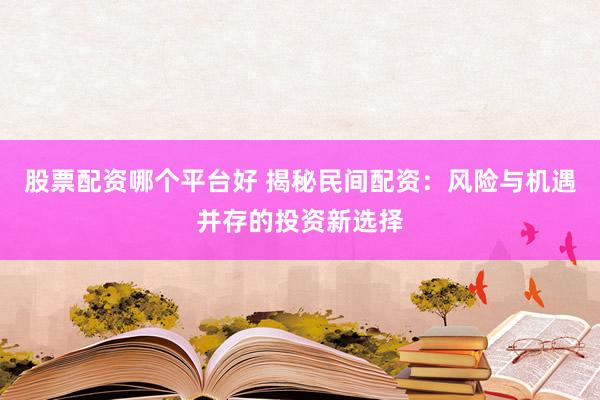 股票配资哪个平台好 揭秘民间配资：风险与机遇并存的投资新选择