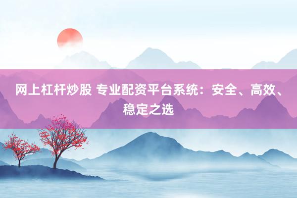 网上杠杆炒股 专业配资平台系统：安全、高效、稳定之选