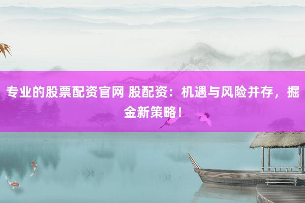 专业的股票配资官网 股配资：机遇与风险并存，掘金新策略！