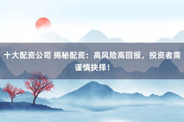 十大配资公司 揭秘配资：高风险高回报，投资者需谨慎抉择！