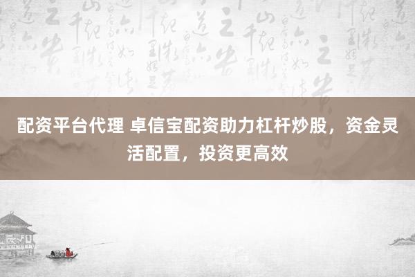 配资平台代理 卓信宝配资助力杠杆炒股，资金灵活配置，投资更高效