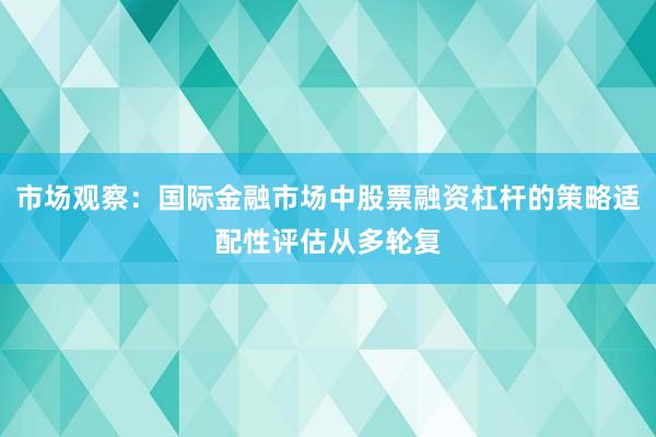 市场观察:国际金融市场中股票融资杠杆的策略适配性评估从多轮复