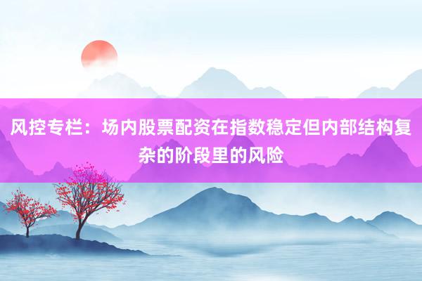 风控专栏：场内股票配资在指数稳定但内部结构复杂的阶段里的风险
