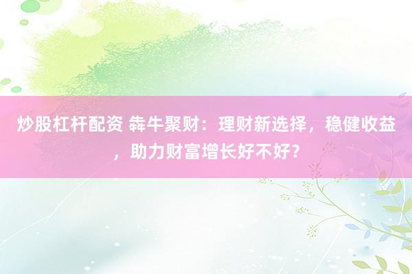 炒股杠杆配资 犇牛聚财：理财新选择，稳健收益，助力财富增长好不好？